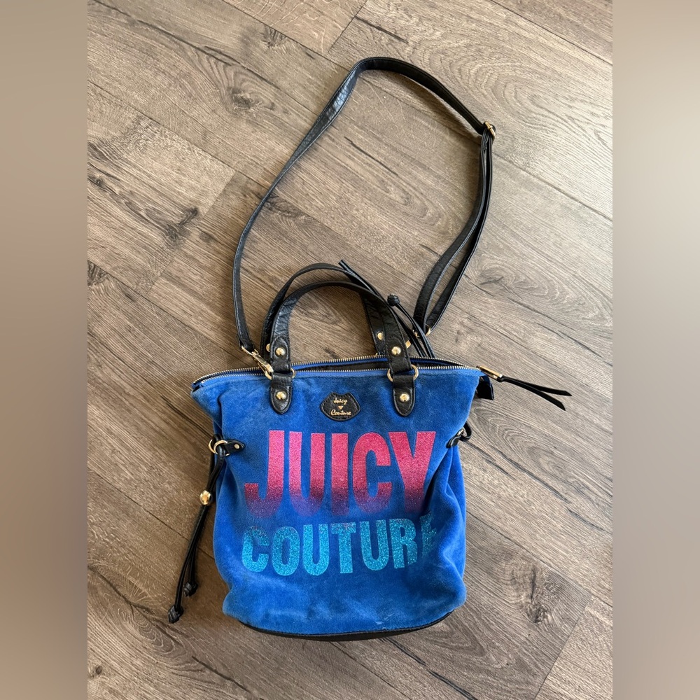 Juicy Couture blue Velvet Bag Vintage y2k